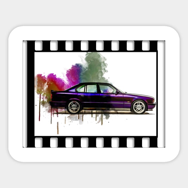 BMW M5 Splash art Sticker by AaaahEeeekStudio